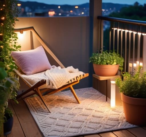 Cozy apartment balcony decor ideas.