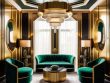 Elegant art deco interior design elements.