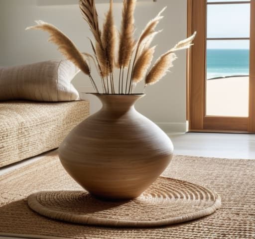 Modern coastal interior design elements.
