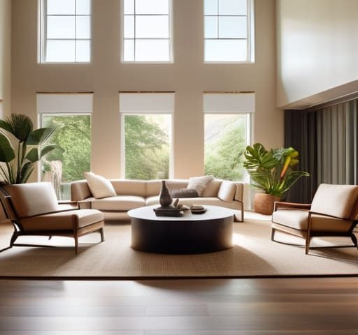 Effective furniture arrangement in a room.