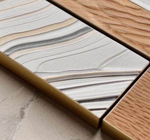 Interior design material selection process.