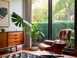 Mid century modern style design characteristics.