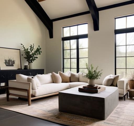 Achieving a modern farmhouse aesthetic interior.