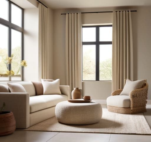 Elegant monochromatic interior design style.