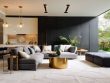 Modern open concept living area design.