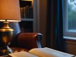Warm reading room lighting for comfort.