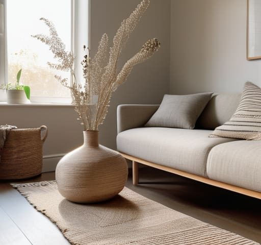 Minimalist room with scandinavian interior influence.