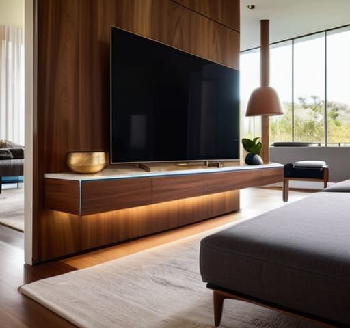 Modern interior with smart home integration.