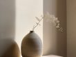 Minimalist interior design with wabi sabi aesthetic.