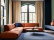 Modern color blocking in interiors design.