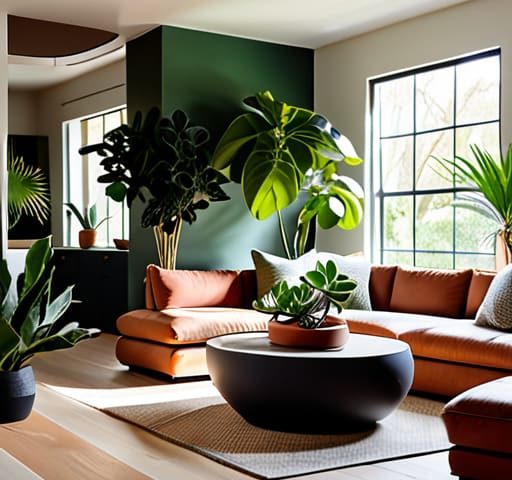 Incorporating indoor plants into modern apartment decor.
