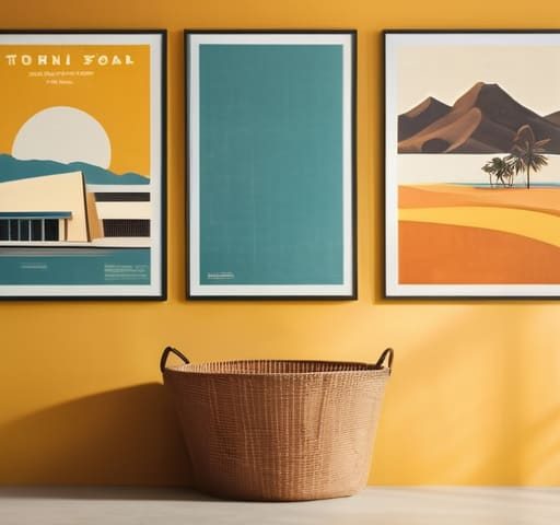 Vibrant retro poster art aesthetics.
