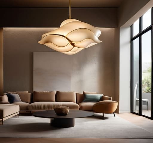 Modern sculptural lighting for interior rooms.