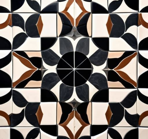Modern geometric floor tiles pattern design.