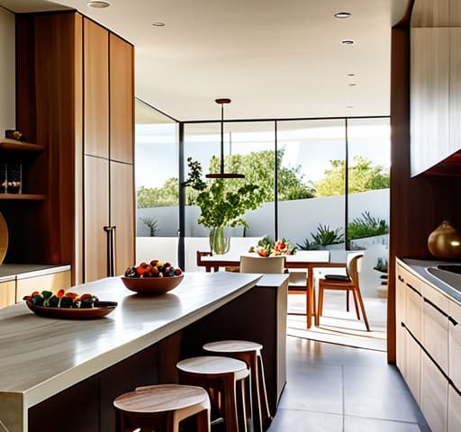 Organizing open concept kitchen and dining areas.