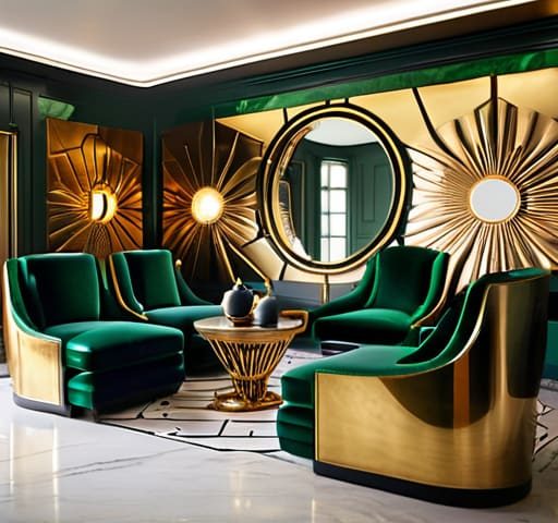 Elegant art deco home decor elements.
