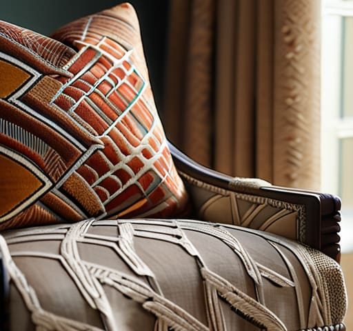 Decorative patterned textiles for home decor.